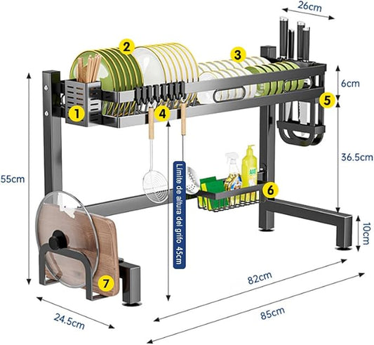 Escurridor de Trastes Metálico para Lavabo