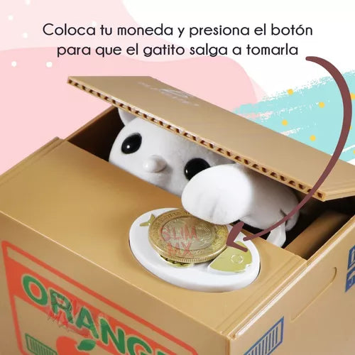 Alcancía Roba Monedas de Gatito